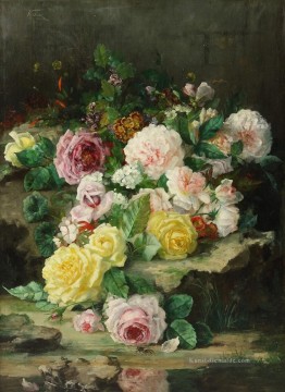 Klassik Blumen Werke - Rosa  Weiß Blumeing gelbe Rosen